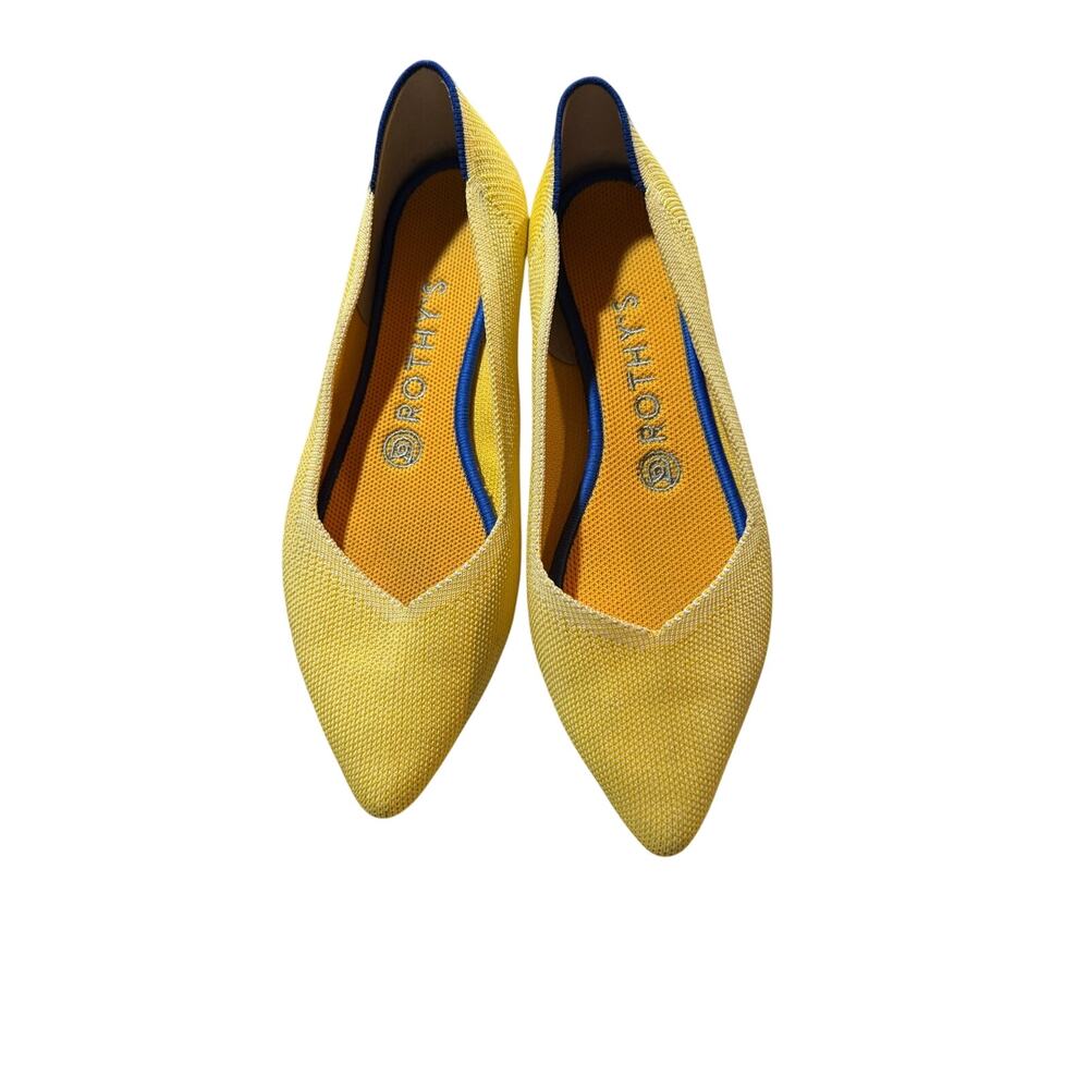 Rothy's The Point Pointed Toe Ballet Flats Marigold Yellow Size US 7.5